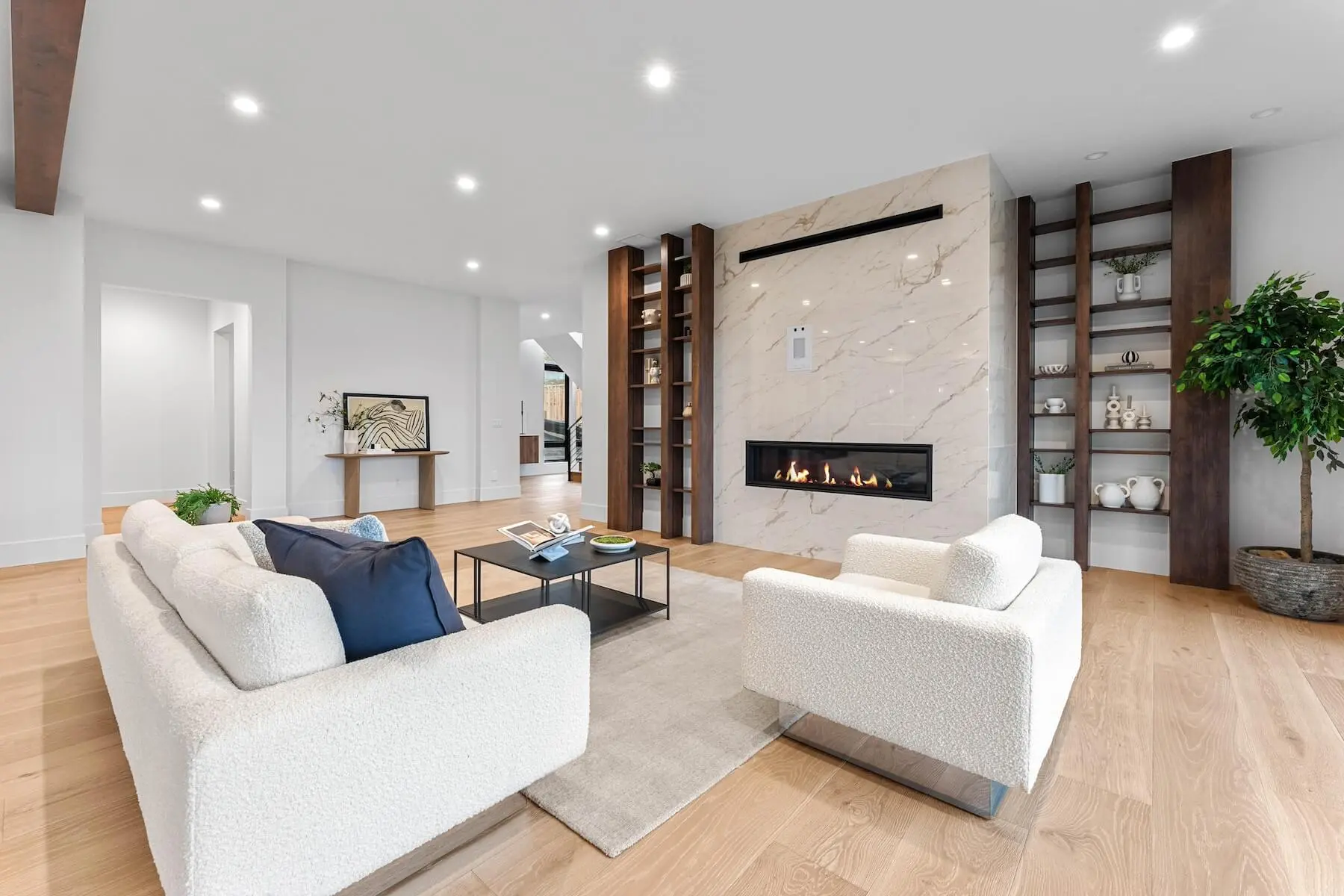 Living room image of custom home in Eagle Idaho