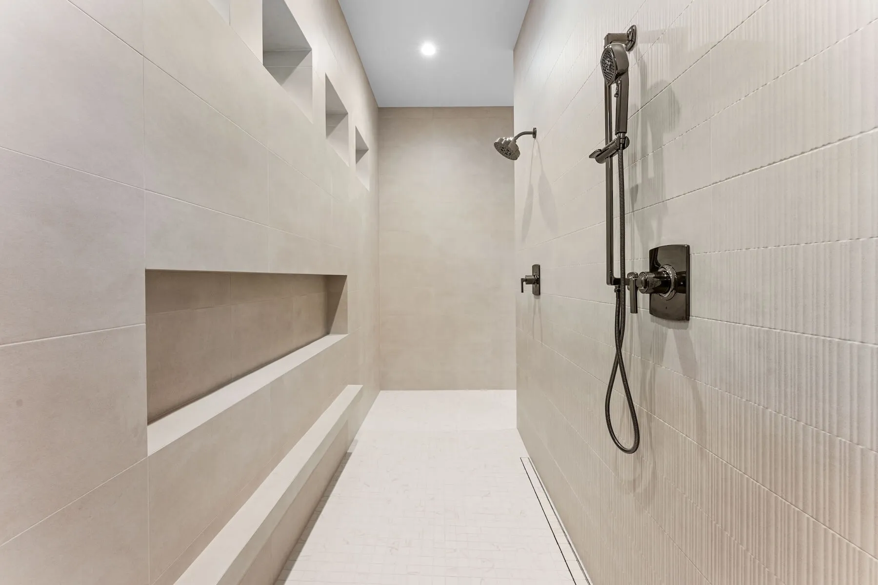 Tiled bathroom in luxury home in Eagle Idaho