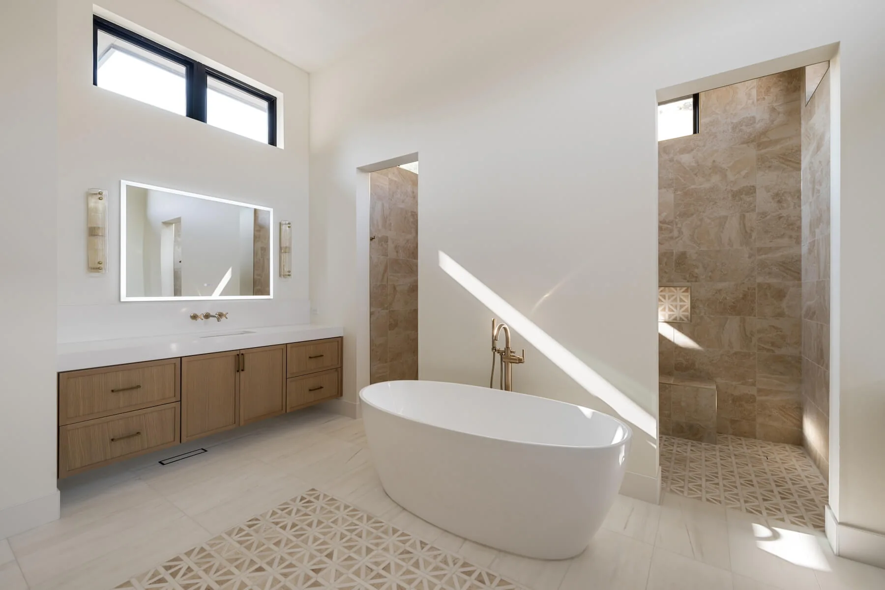 Modern Sink and washroom in Custom Home