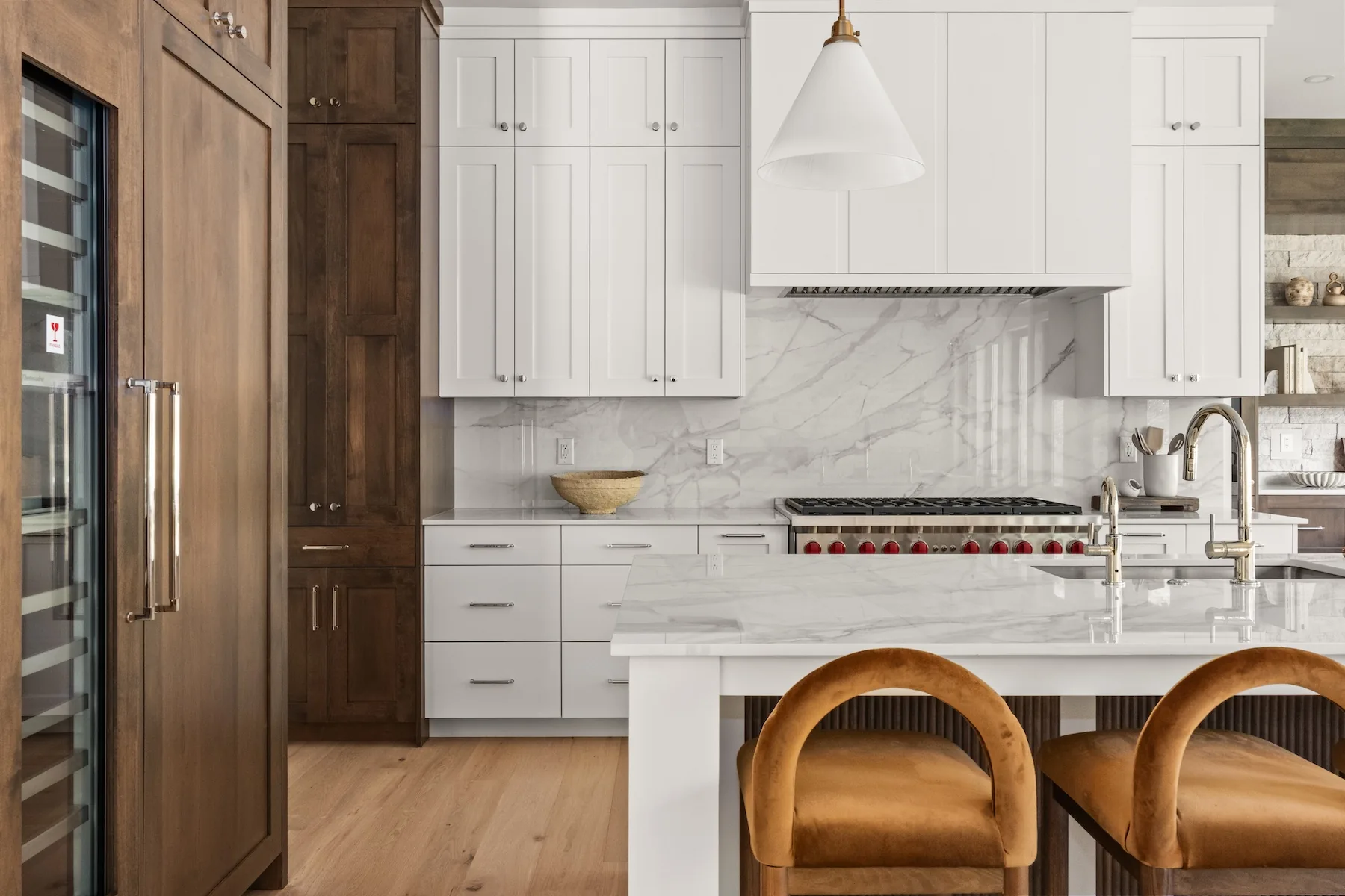 Modern kitchen with white panels and cabinets